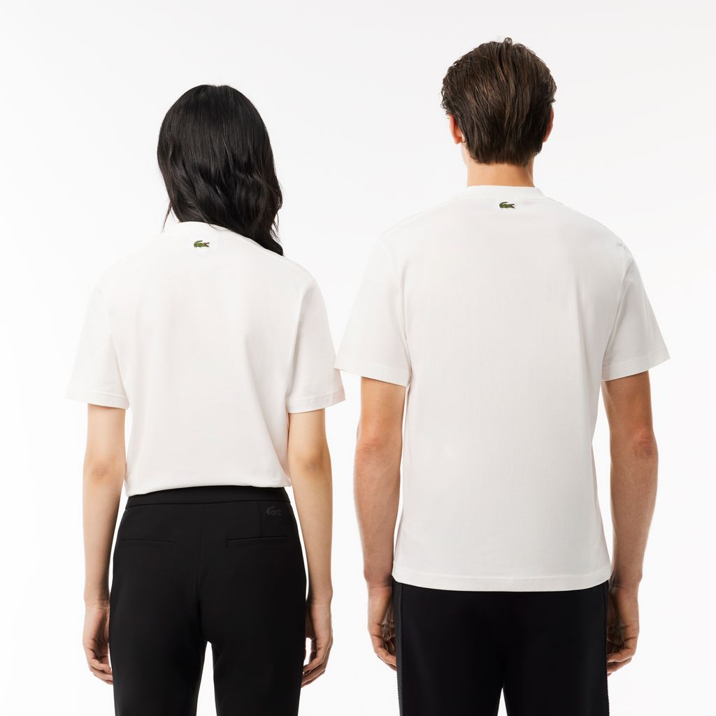 Áo Thun Lacoste Unisex Chất Liệu Cotton Họa Tiết In