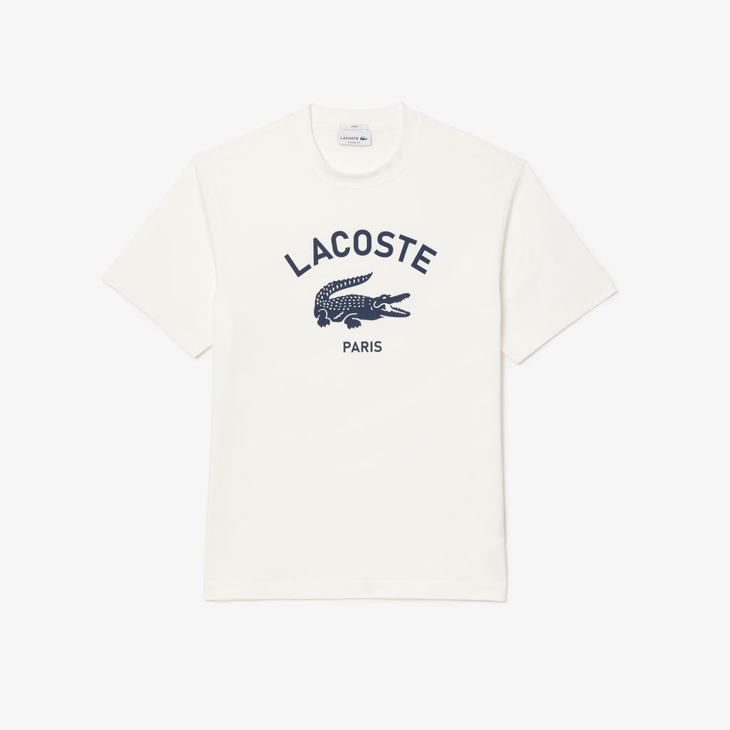 Áo Thun Lacoste Unisex Chất Liệu Cotton Họa Tiết In