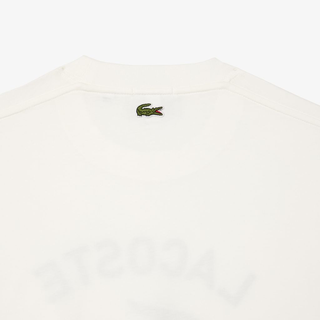 Áo Thun Lacoste Unisex Chất Liệu Cotton Họa Tiết In