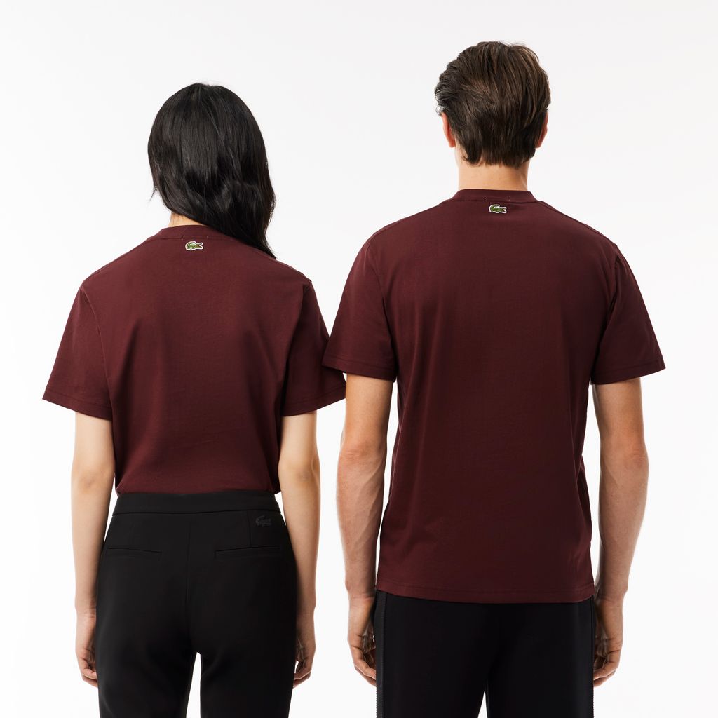 Áo Thun Lacoste Unisex Chất Liệu Cotton Họa Tiết In