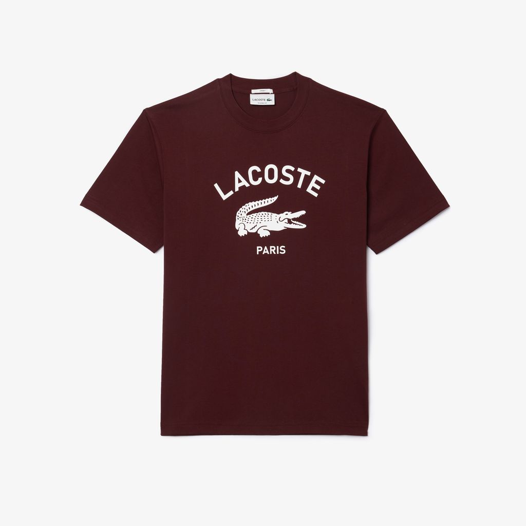 Áo Thun Lacoste Unisex Chất Liệu Cotton Họa Tiết In