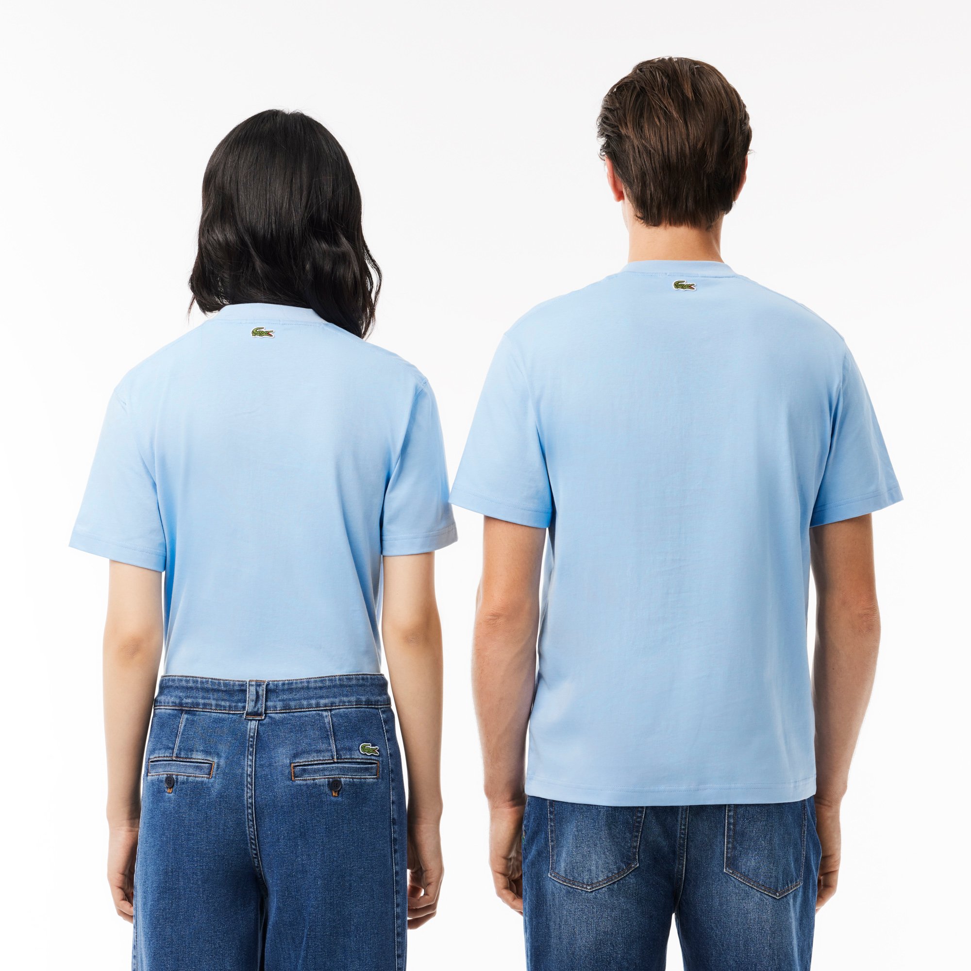 Áo Thun Lacoste Unisex Chất Liệu Cotton Họa Tiết In