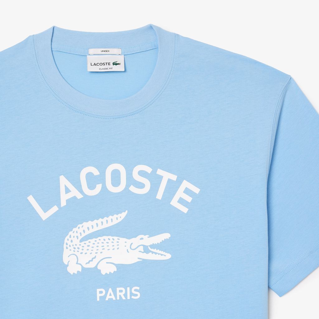 Áo Thun Lacoste Unisex Chất Liệu Cotton Họa Tiết In