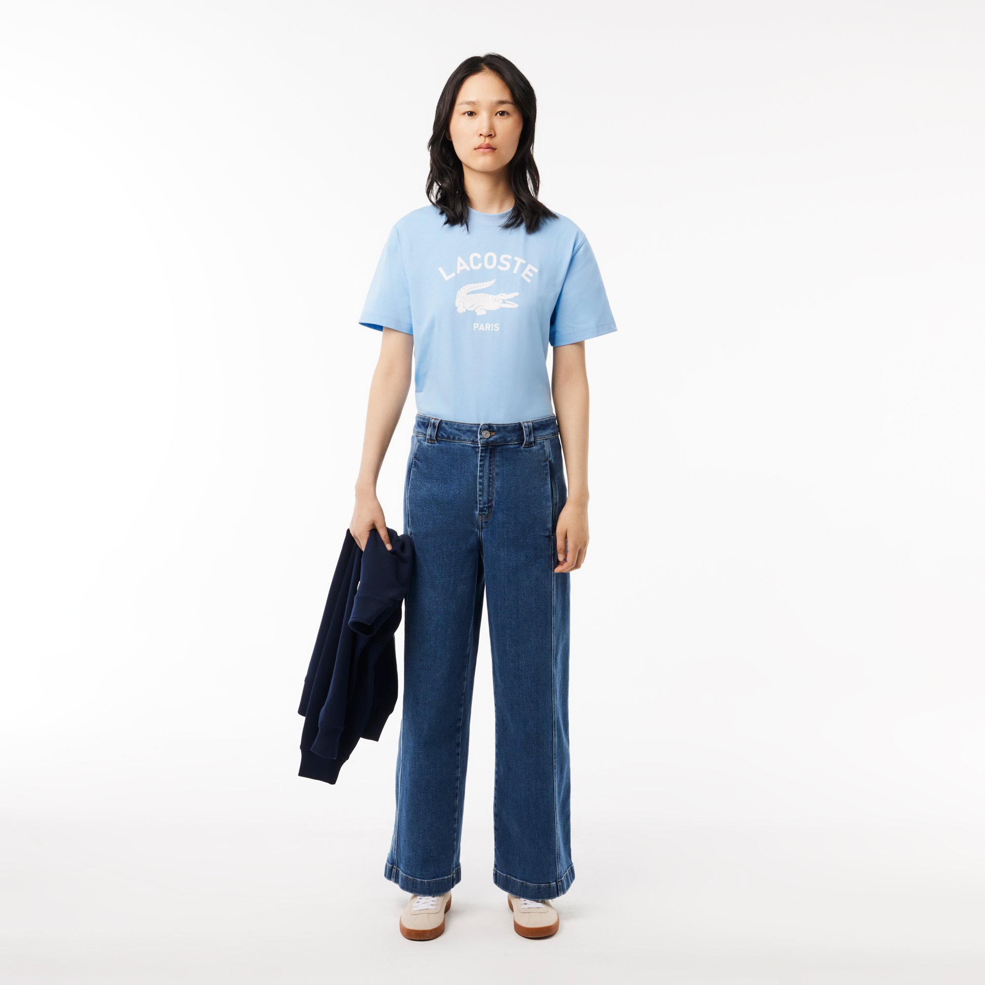 Áo Thun Lacoste Unisex Chất Liệu Cotton Họa Tiết In