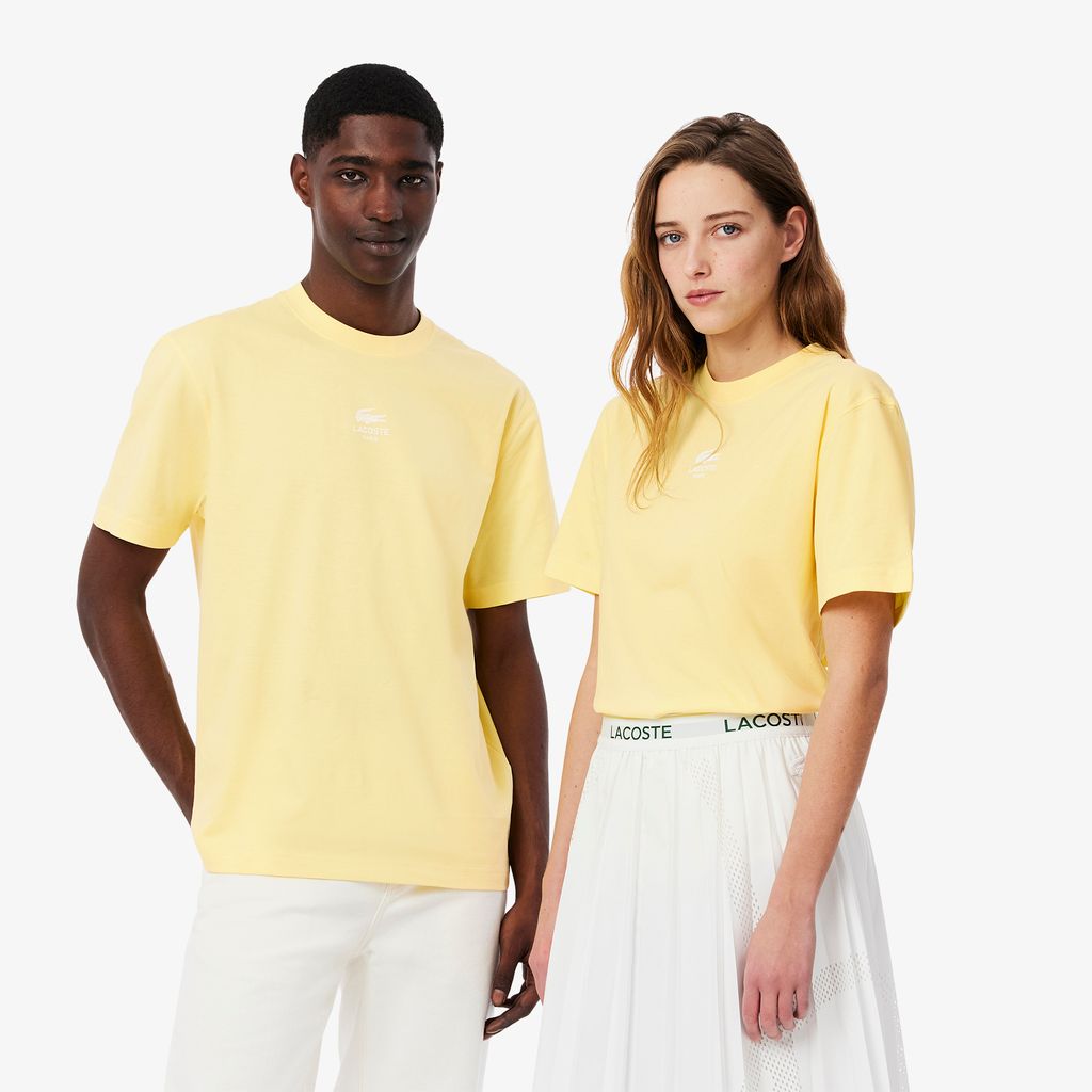 Áo Thun Lacoste Unisex Chất Liệu Cotton Họa Tiết In