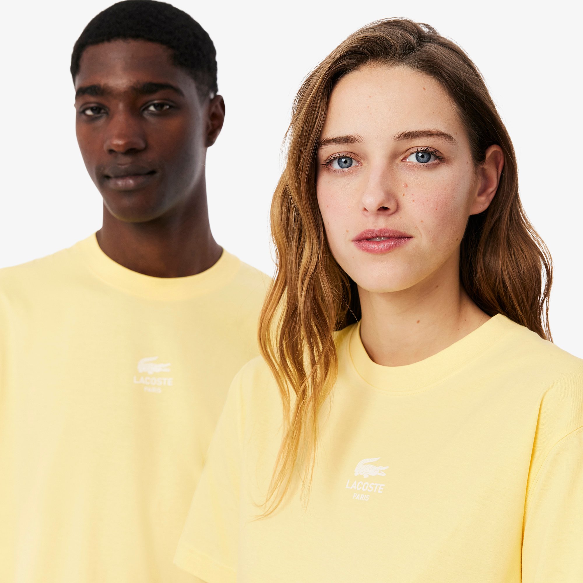 Áo Thun Lacoste Unisex Chất Liệu Cotton Họa Tiết In