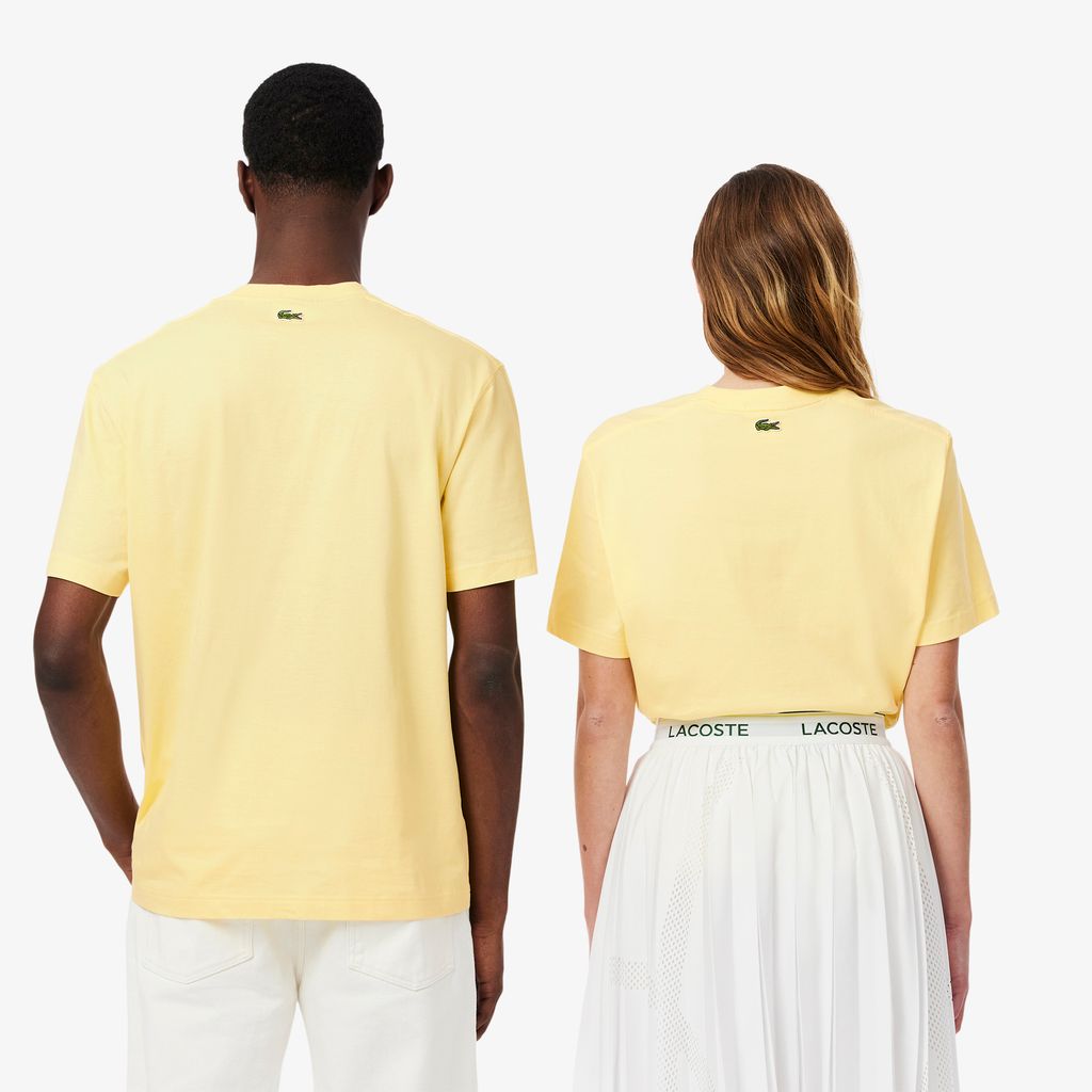 Áo Thun Lacoste Unisex Chất Liệu Cotton Họa Tiết In