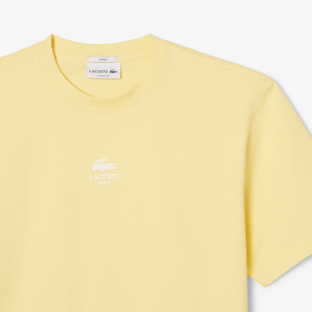 Áo Thun Lacoste Unisex Chất Liệu Cotton Họa Tiết In