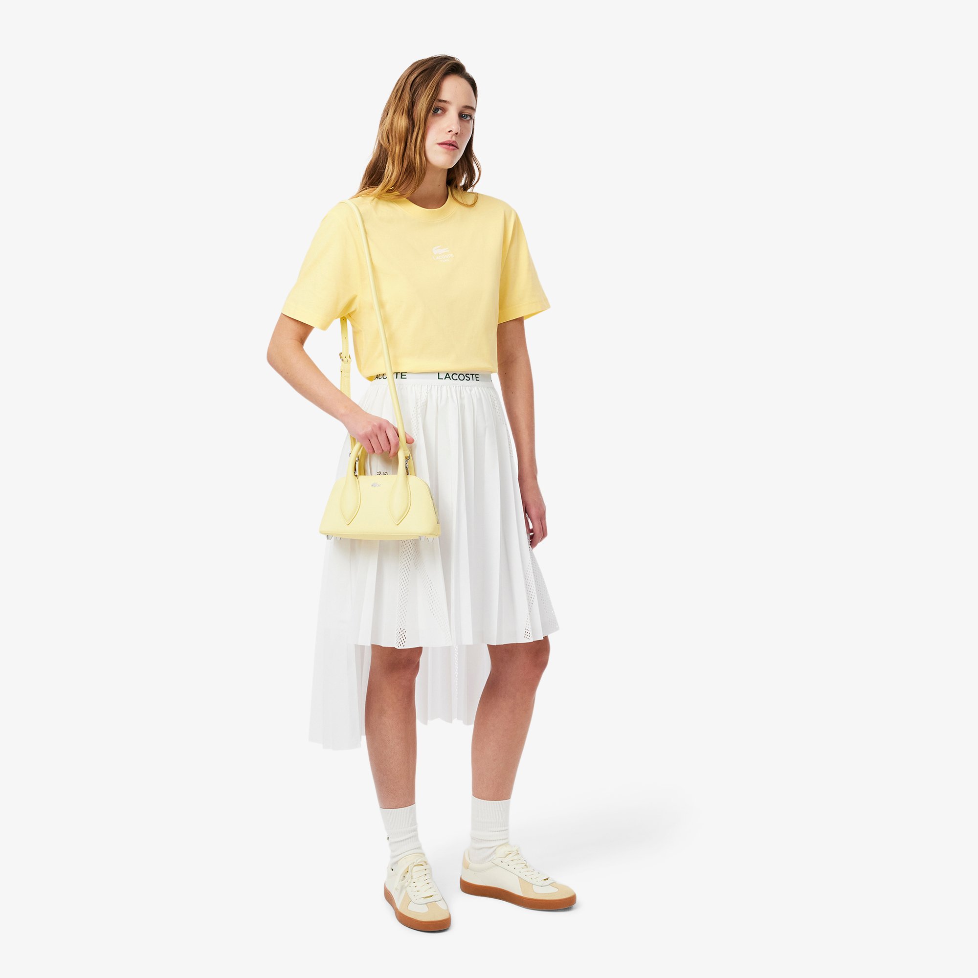 Áo Thun Lacoste Unisex Chất Liệu Cotton Họa Tiết In