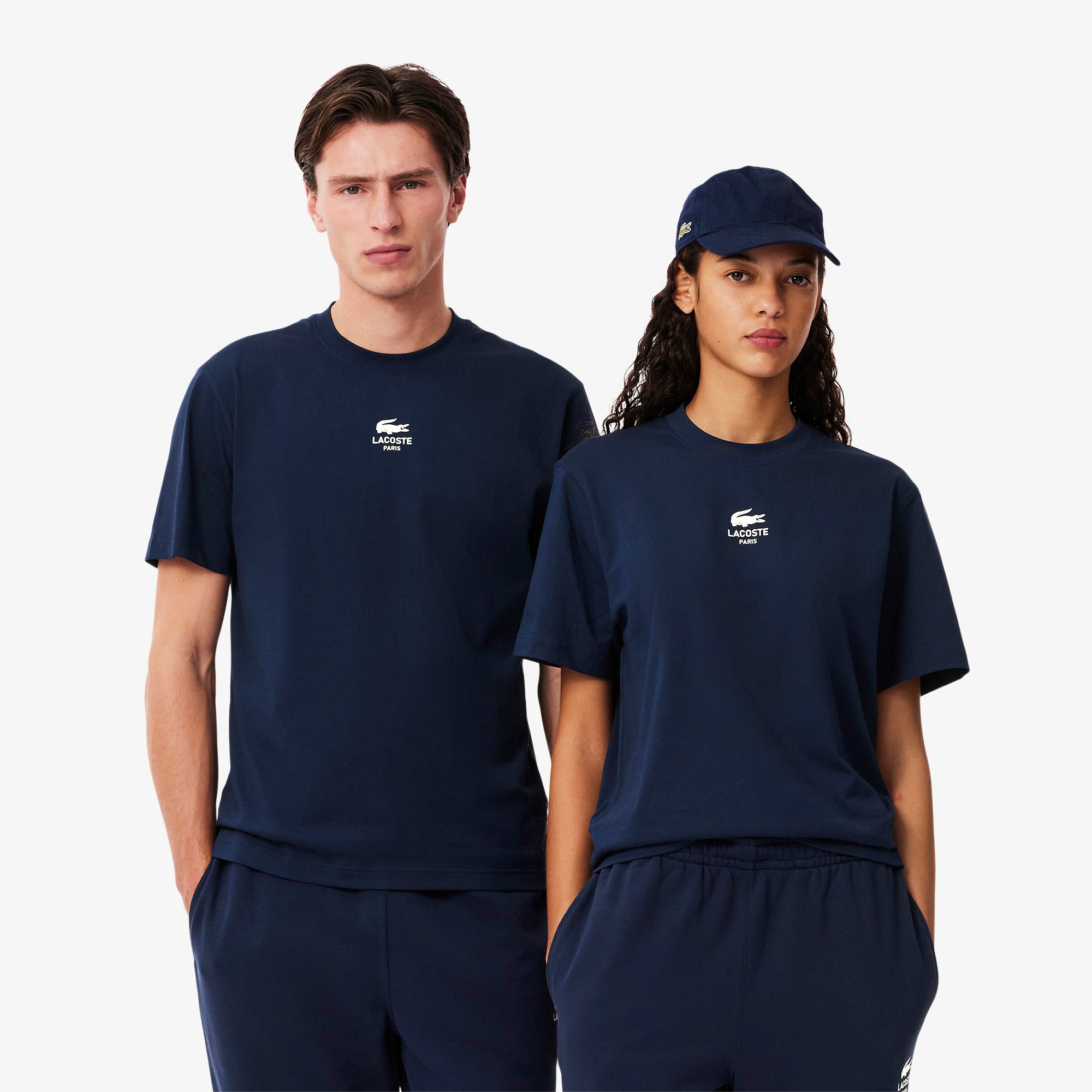 Áo Thun Lacoste Unisex Chất Liệu Cotton Họa Tiết In