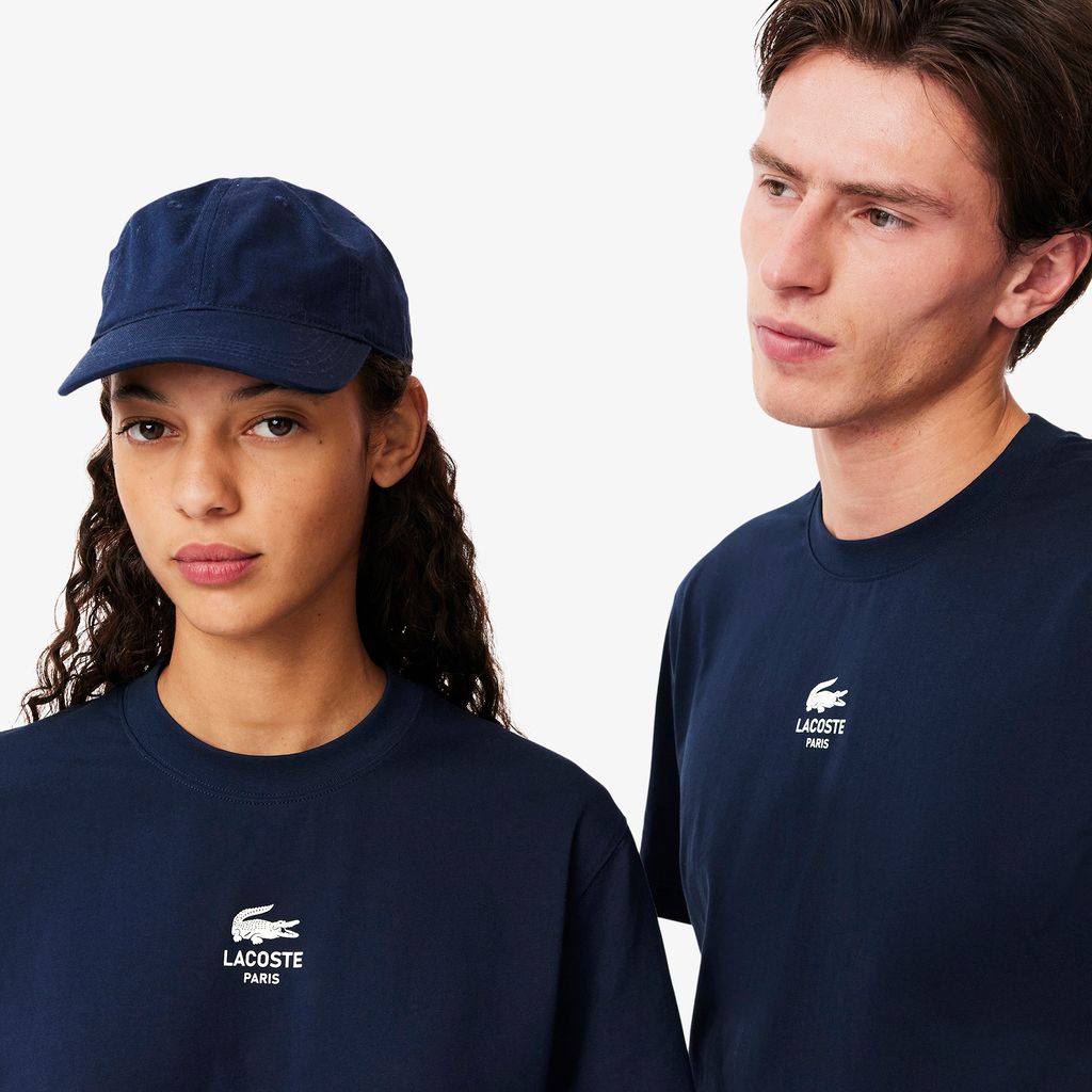 Áo Thun Lacoste Unisex Chất Liệu Cotton Họa Tiết In