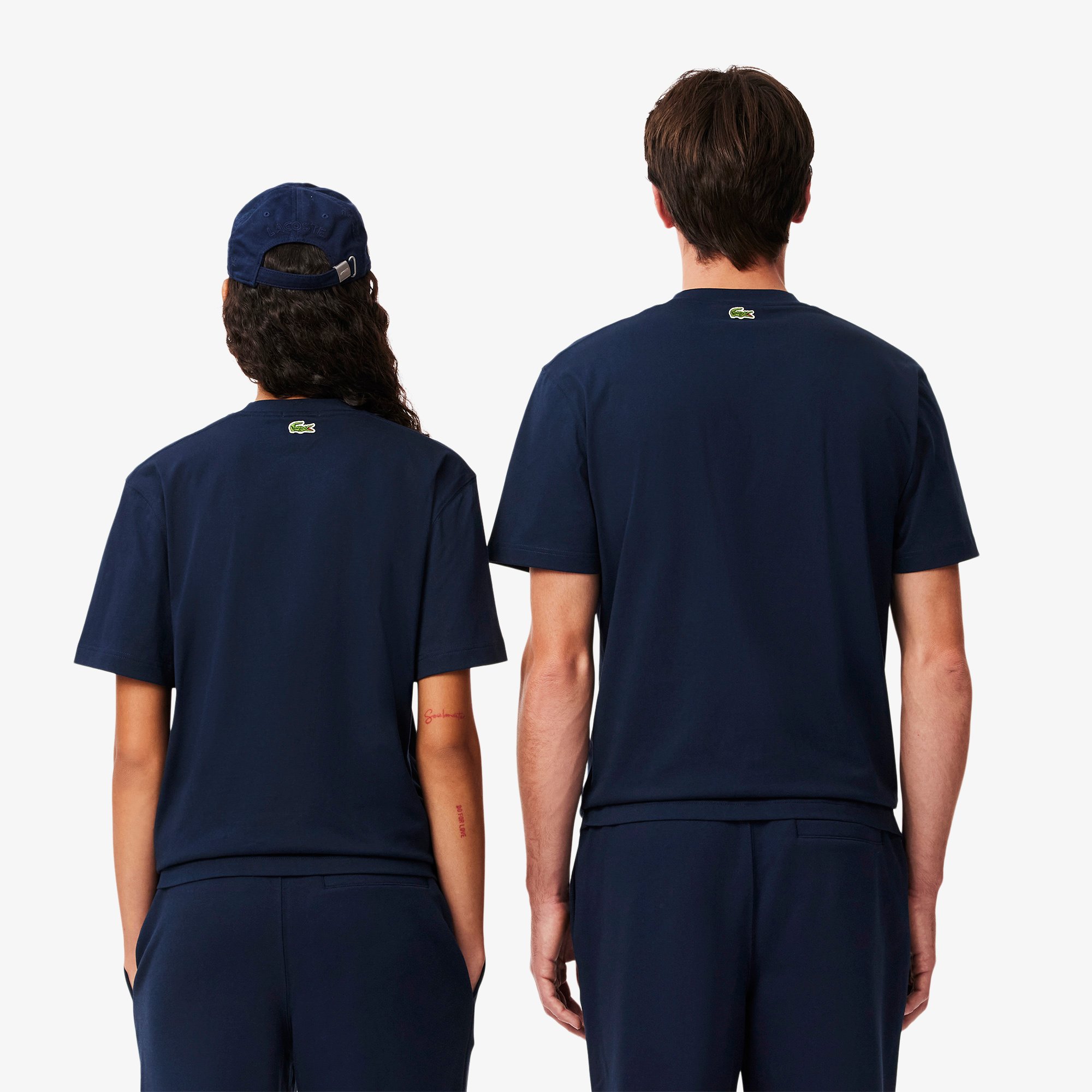 Áo Thun Lacoste Unisex Chất Liệu Cotton Họa Tiết In