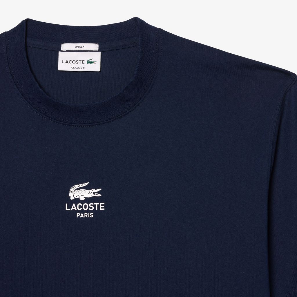 Áo Thun Lacoste Unisex Chất Liệu Cotton Họa Tiết In