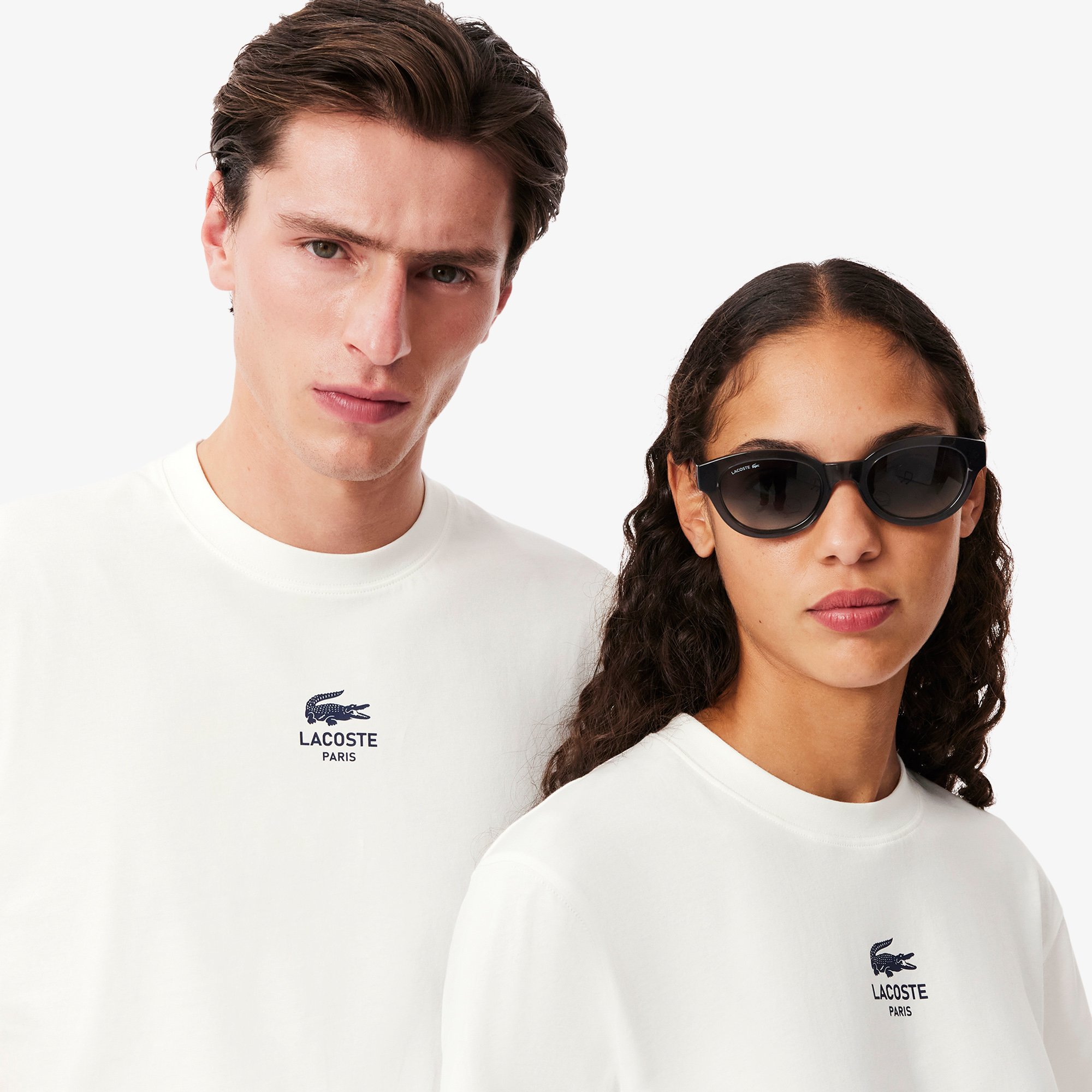 Áo Thun Lacoste Unisex Chất Liệu Cotton Họa Tiết In