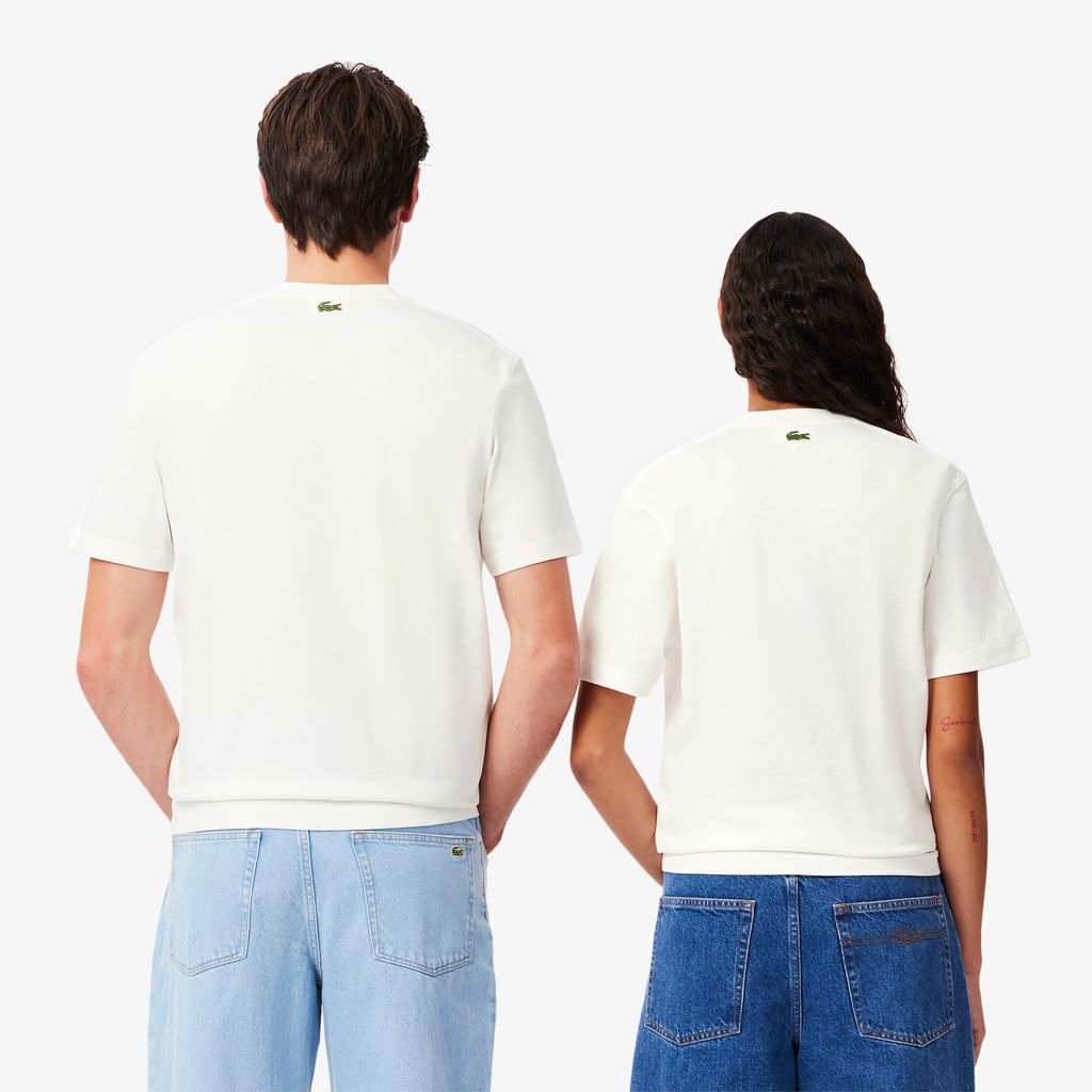 Áo Thun Lacoste Unisex Chất Liệu Cotton Họa Tiết In
