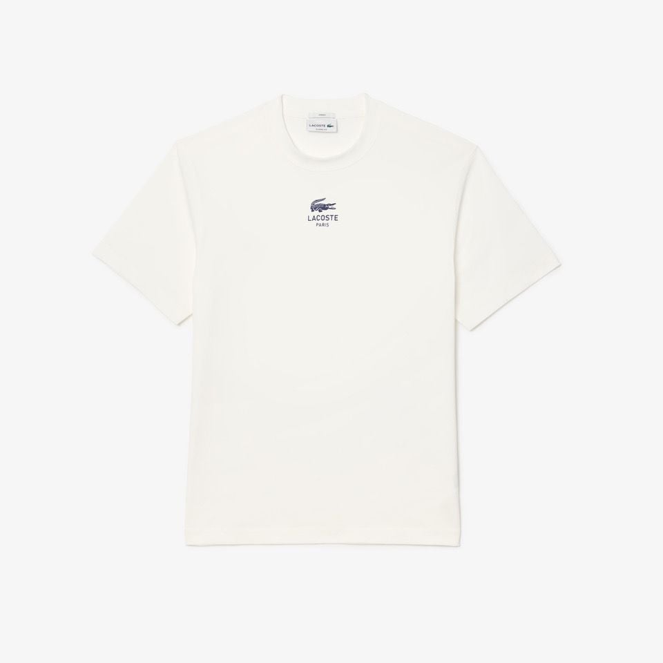 Áo Thun Lacoste Unisex Chất Liệu Cotton Họa Tiết In