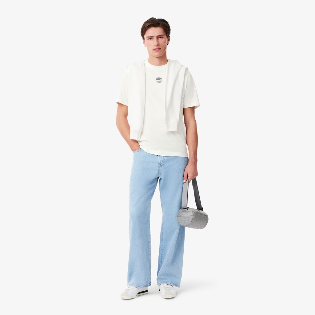 Áo Thun Lacoste Unisex Chất Liệu Cotton Họa Tiết In
