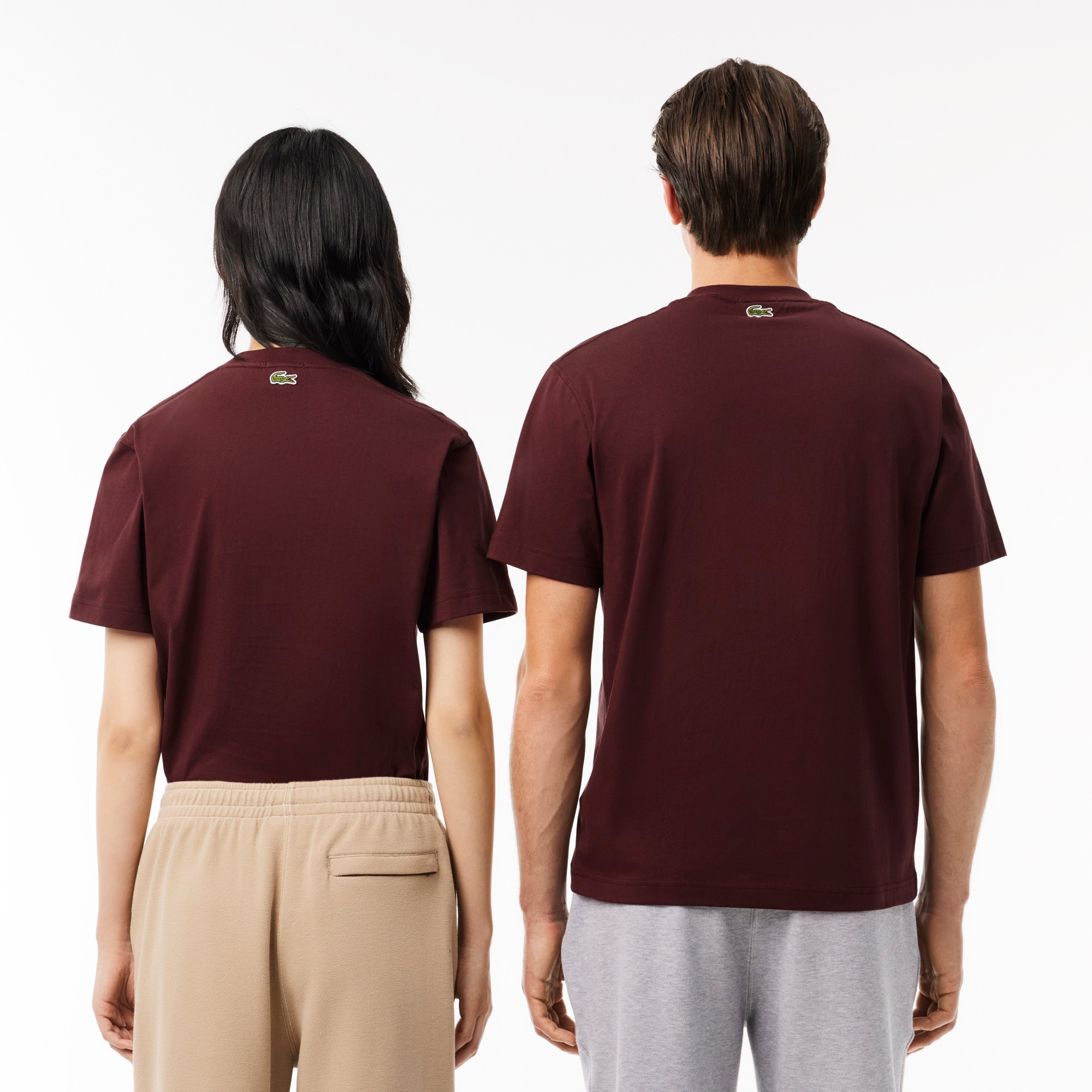 Áo Thun Lacoste Unisex Chất Liệu Cotton Họa Tiết In