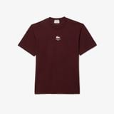 Áo Thun Lacoste Unisex Chất Liệu Cotton Họa Tiết In