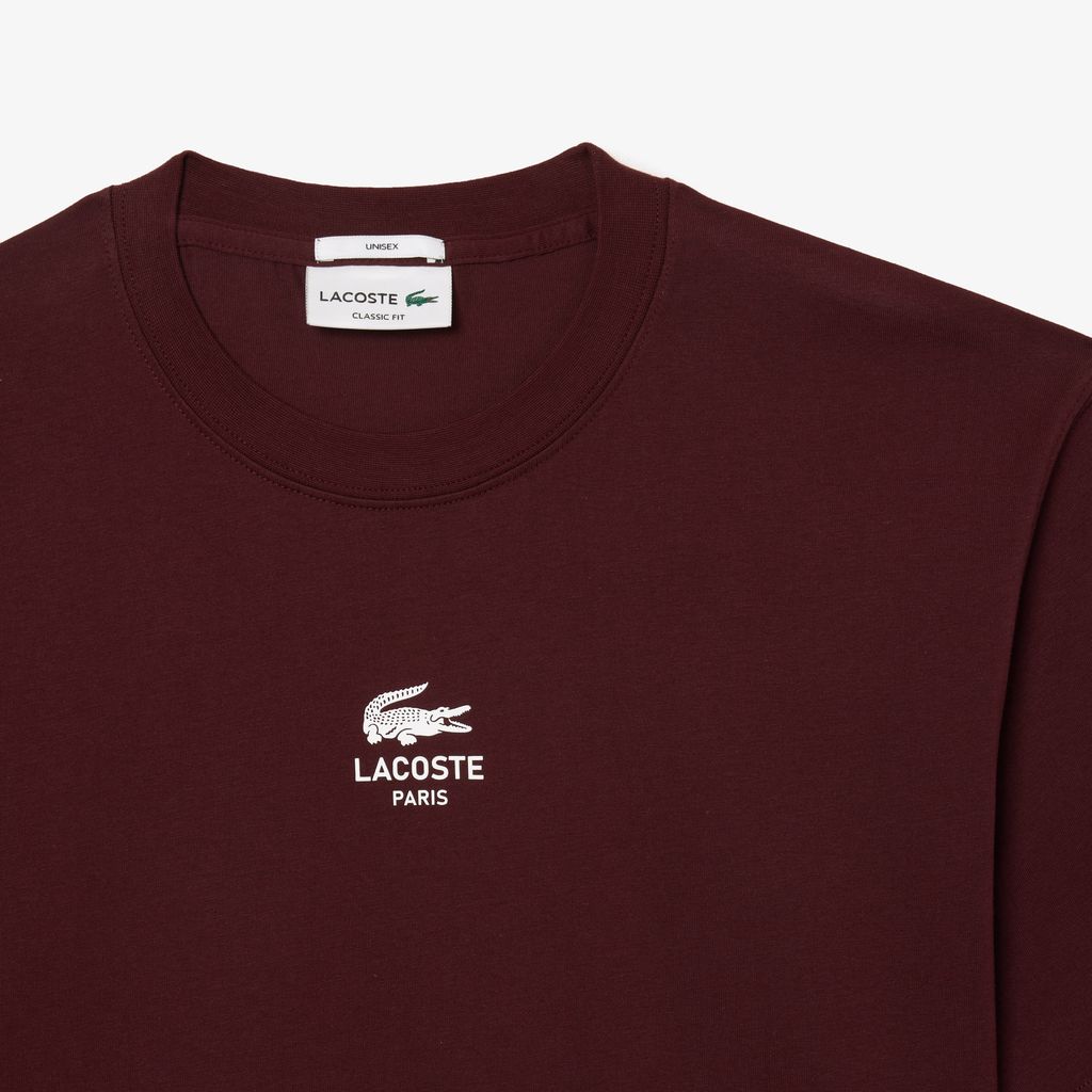 Áo Thun Lacoste Unisex Chất Liệu Cotton Họa Tiết In