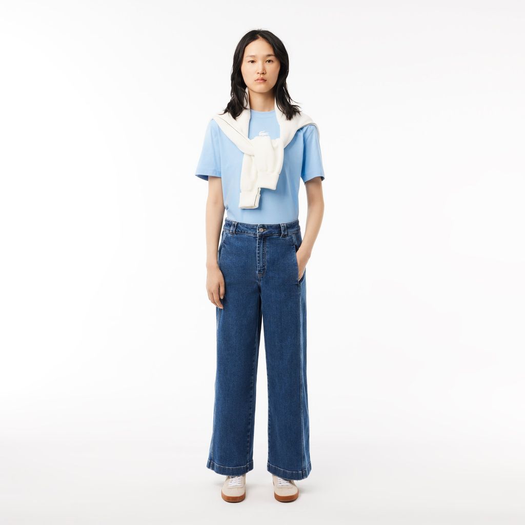Áo Thun Lacoste Unisex Chất Liệu Cotton Họa Tiết In