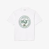 Áo Thun Lacoste Nam Dáng Rộng Chất Liệu Cotton Dày Họa Tiết In