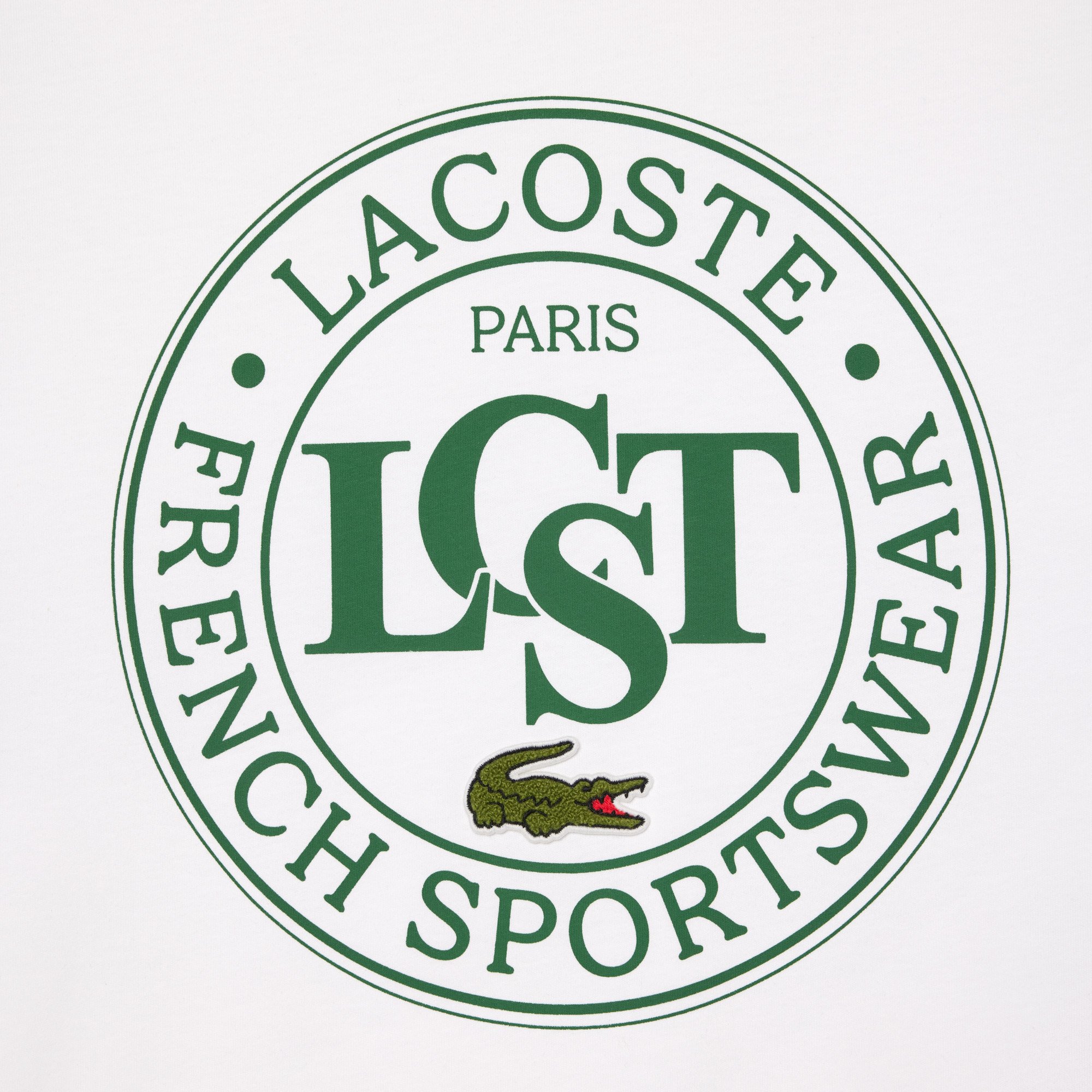 Áo Thun Lacoste Nam Dáng Rộng Chất Liệu Cotton Dày Họa Tiết In