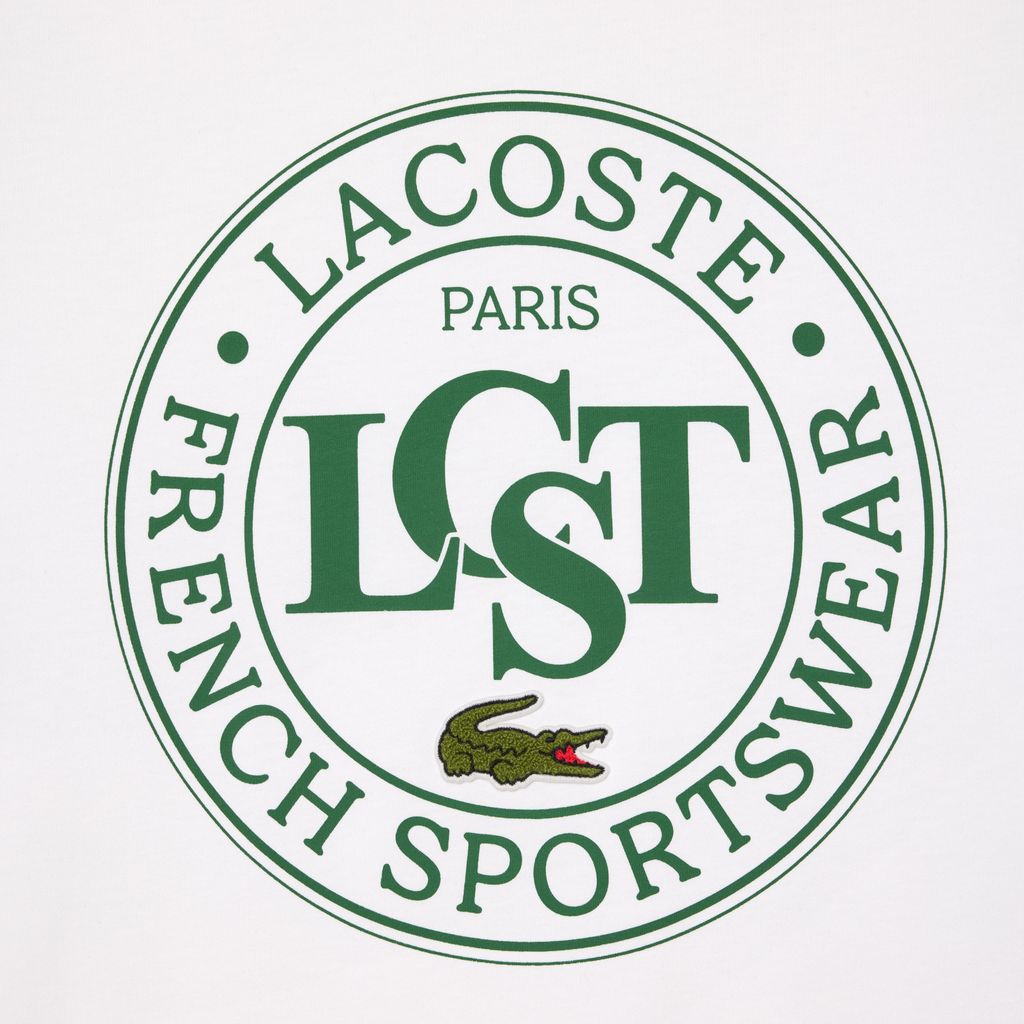 Áo Thun Lacoste Nam Dáng Rộng Chất Liệu Cotton Dày Họa Tiết In