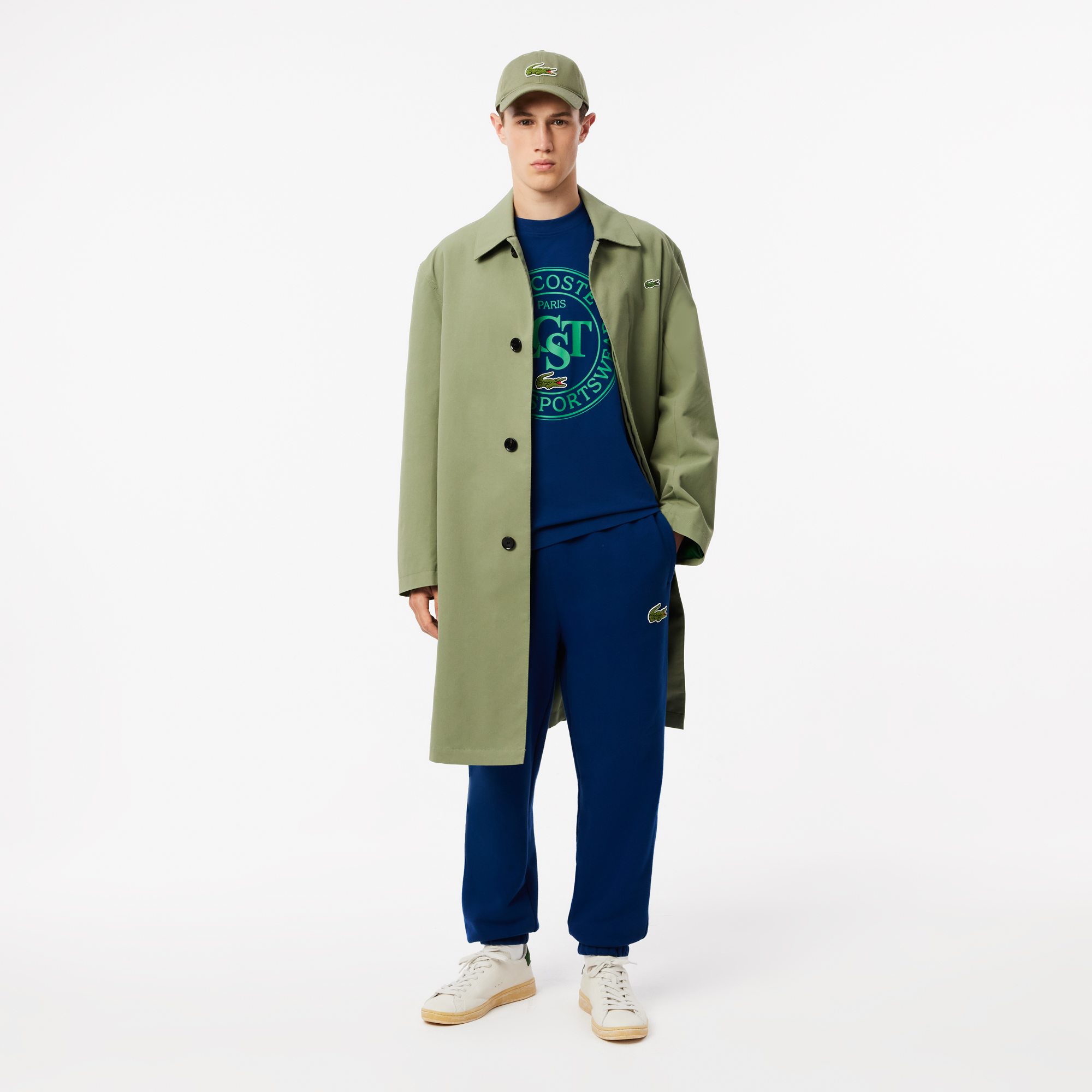 Áo Thun Lacoste Nam Dáng Rộng Chất Liệu Cotton Dày Họa Tiết In