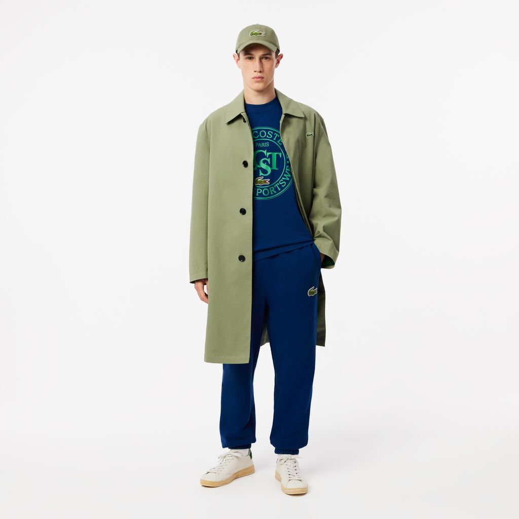 Áo Thun Lacoste Nam Dáng Rộng Chất Liệu Cotton Dày Họa Tiết In
