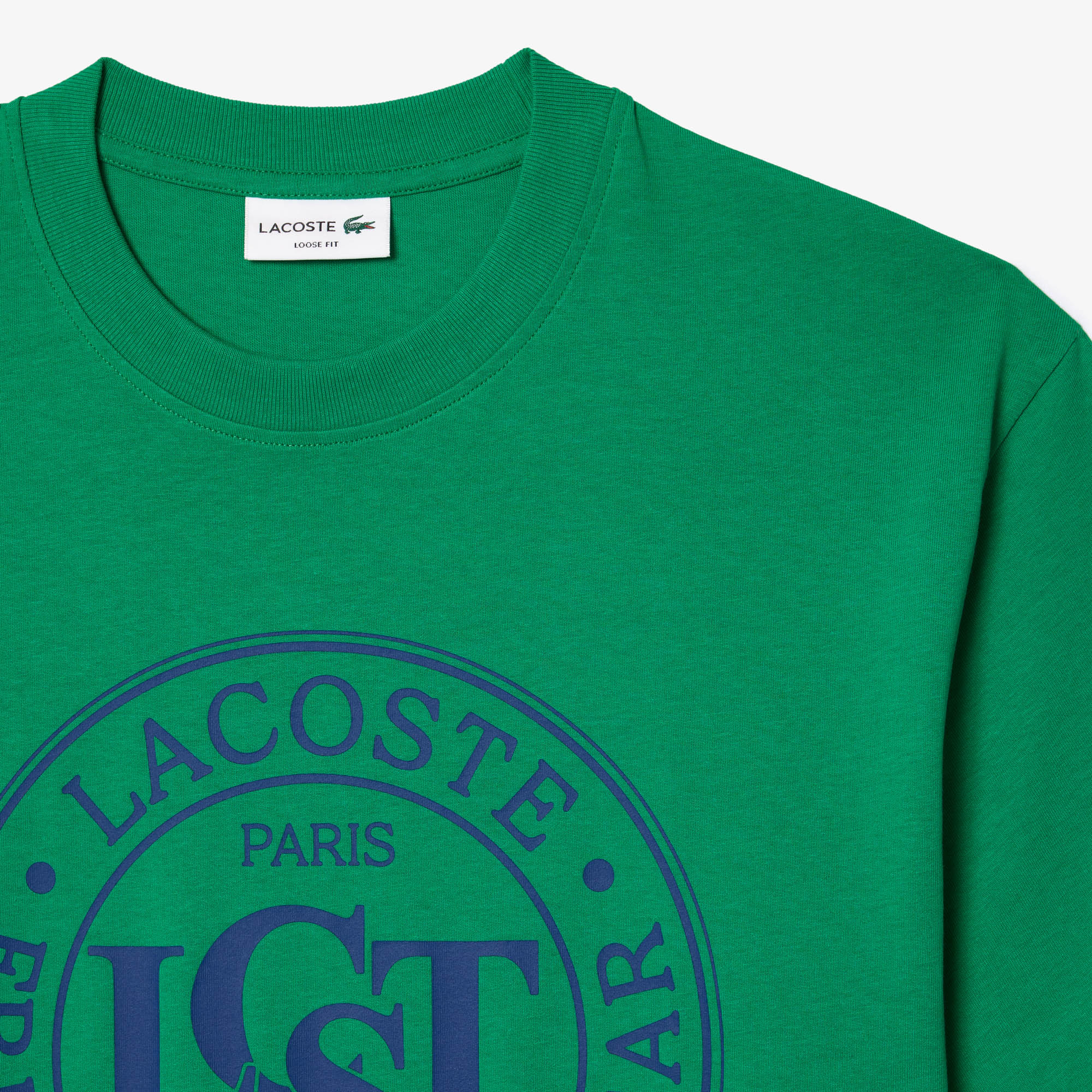 Áo Thun Lacoste Nam Dáng Rộng Chất Liệu Cotton Dày Họa Tiết In