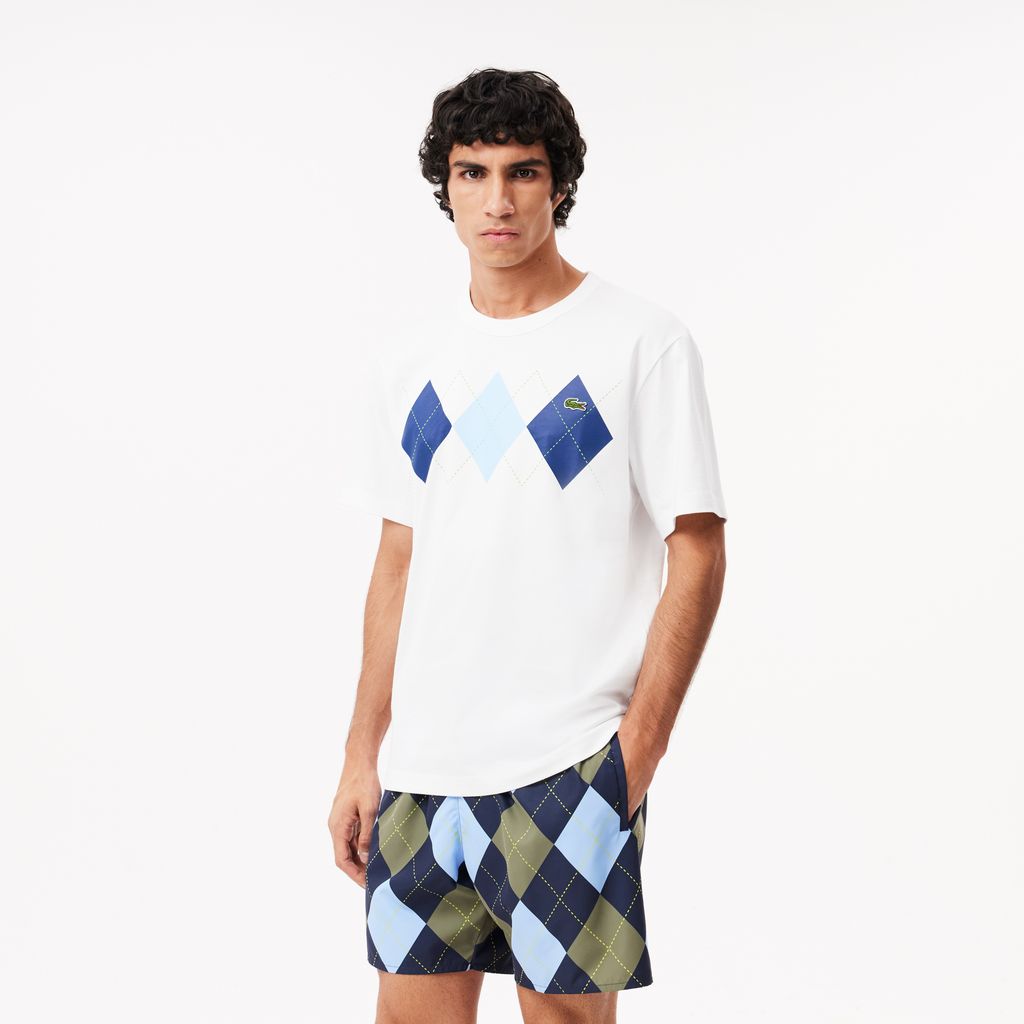 Áo Thun Lacoste Nam Chất Liệu Cotton Argyle Dày Họa Tiết In