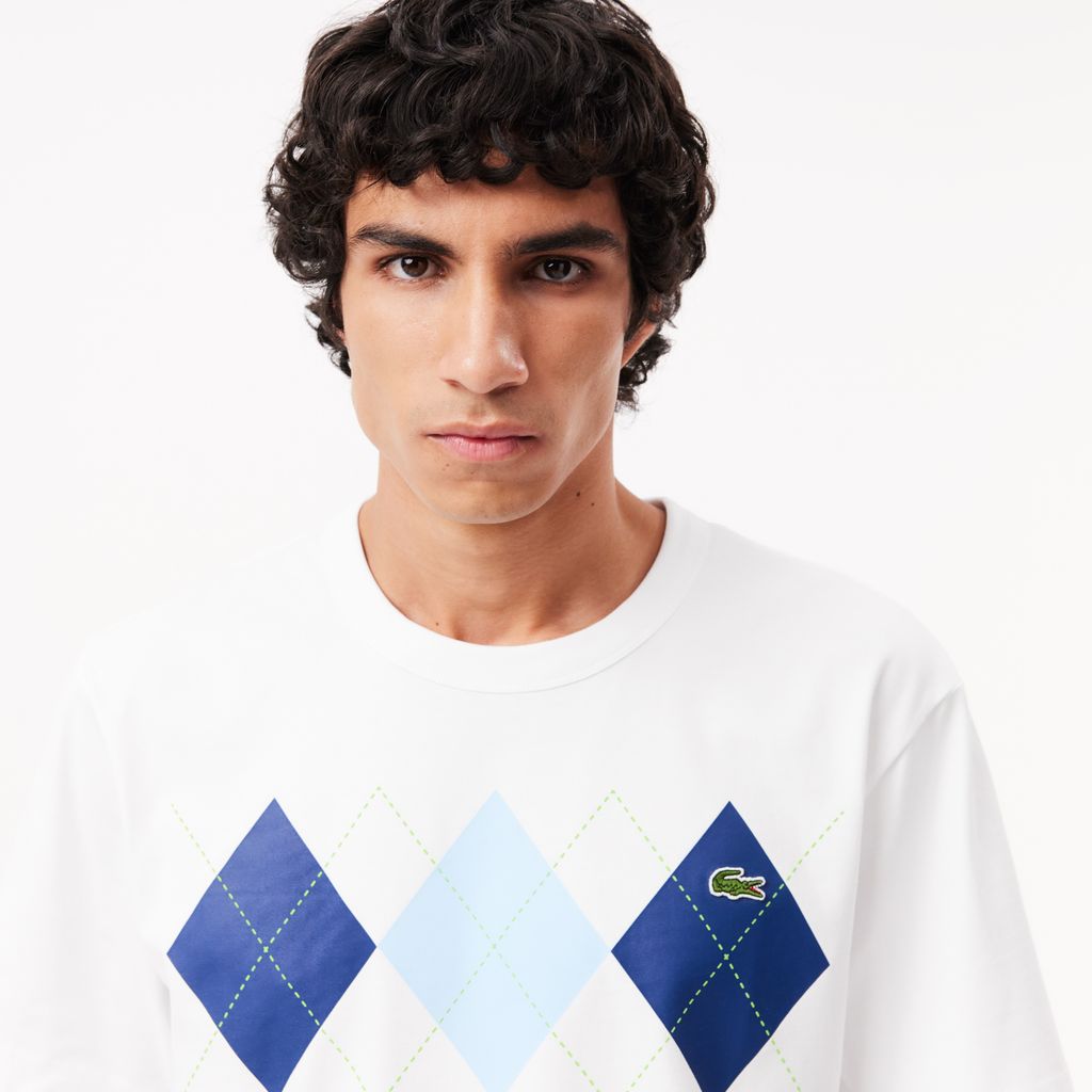 Áo Thun Lacoste Nam Chất Liệu Cotton Argyle Dày Họa Tiết In