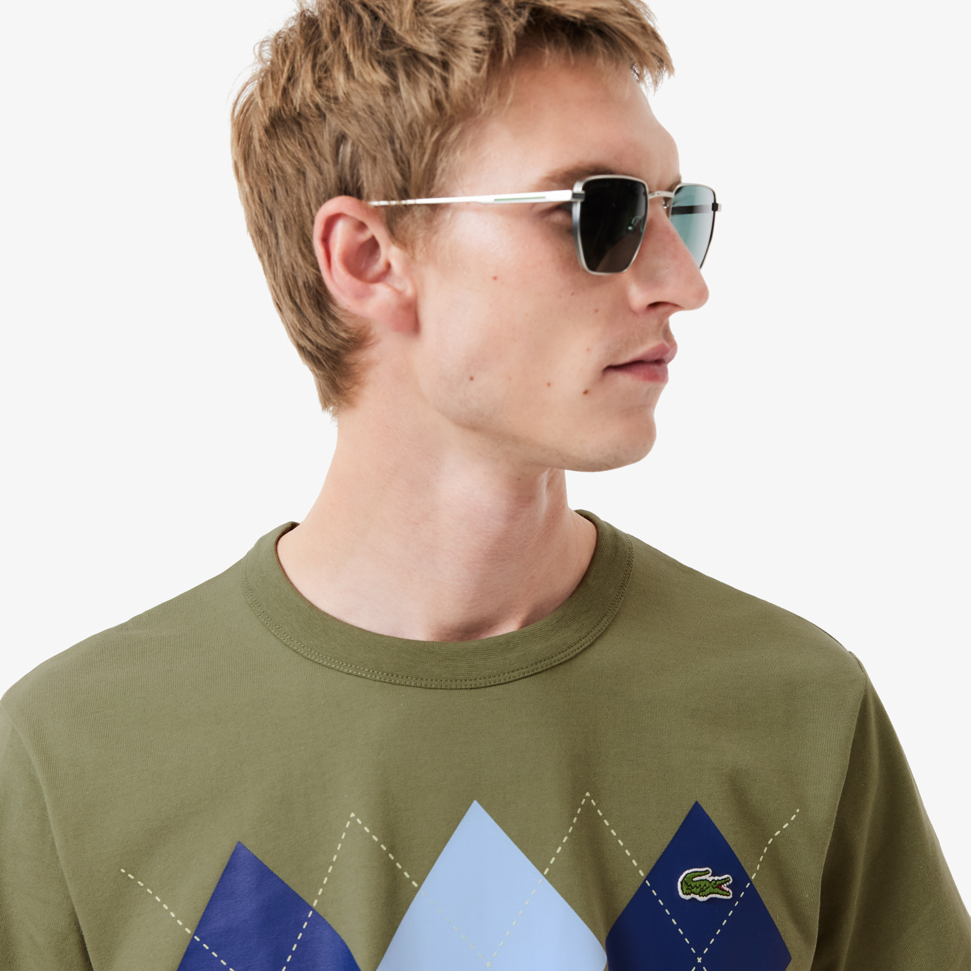 Áo Thun Lacoste Nam Chất Liệu Cotton Argyle Dày Họa Tiết In
