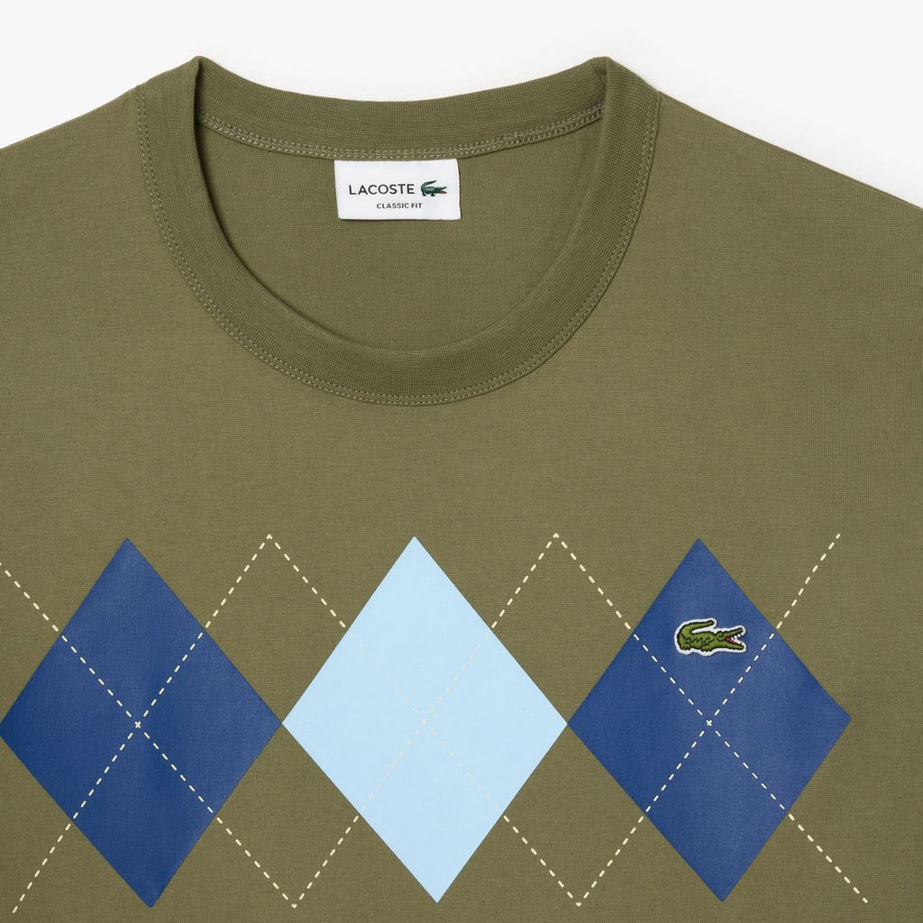 Áo Thun Lacoste Nam Chất Liệu Cotton Argyle Dày Họa Tiết In