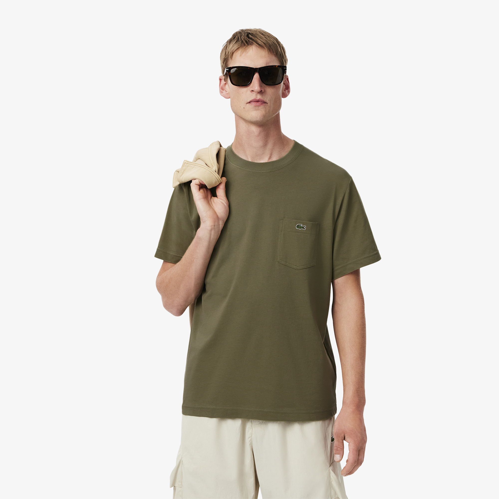 Áo Thun Lacoste Nam Chất Liệu Cotton Có Túi Ngực