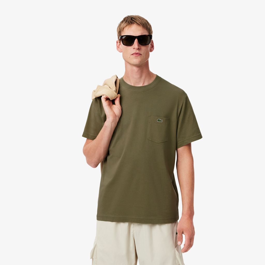 Áo Thun Lacoste Nam Chất Liệu Cotton Có Túi Ngực