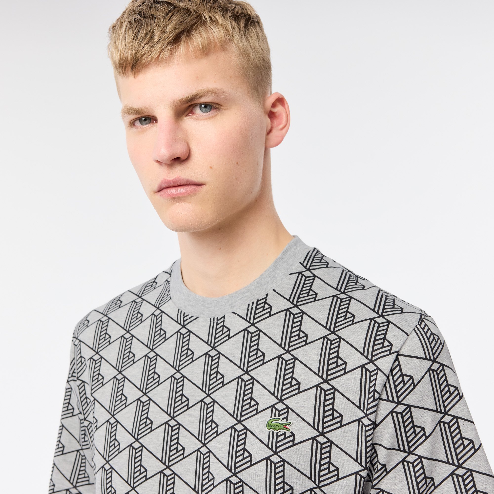 Áo Thun Lacoste Nam Chất Liệu Cotton Họa Tiết Monogram