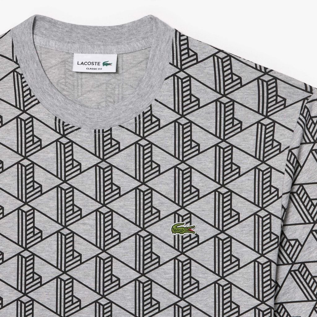Áo Thun Lacoste Nam Chất Liệu Cotton Họa Tiết Monogram