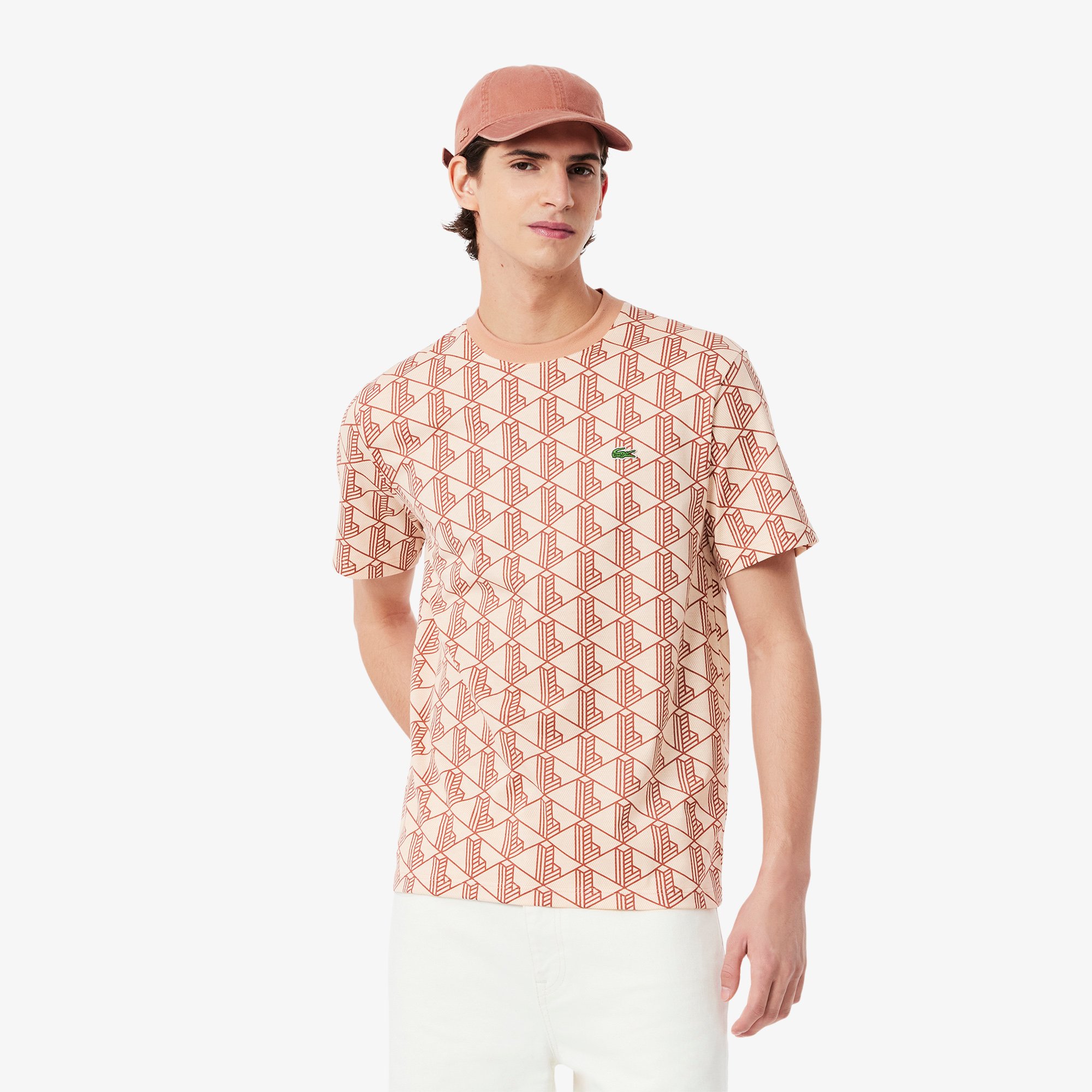 Áo Thun Lacoste Nam Chất Liệu Cotton Họa Tiết Monogram