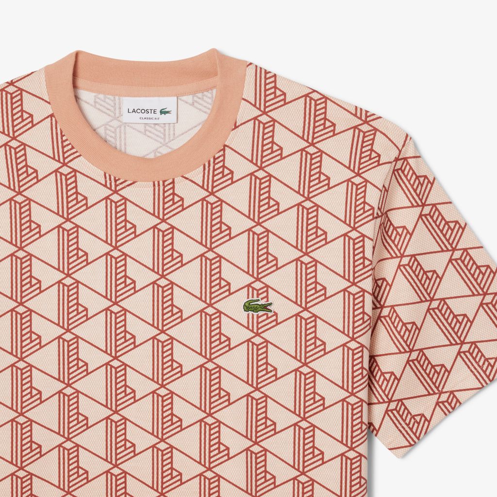 Áo Thun Lacoste Nam Chất Liệu Cotton Họa Tiết Monogram