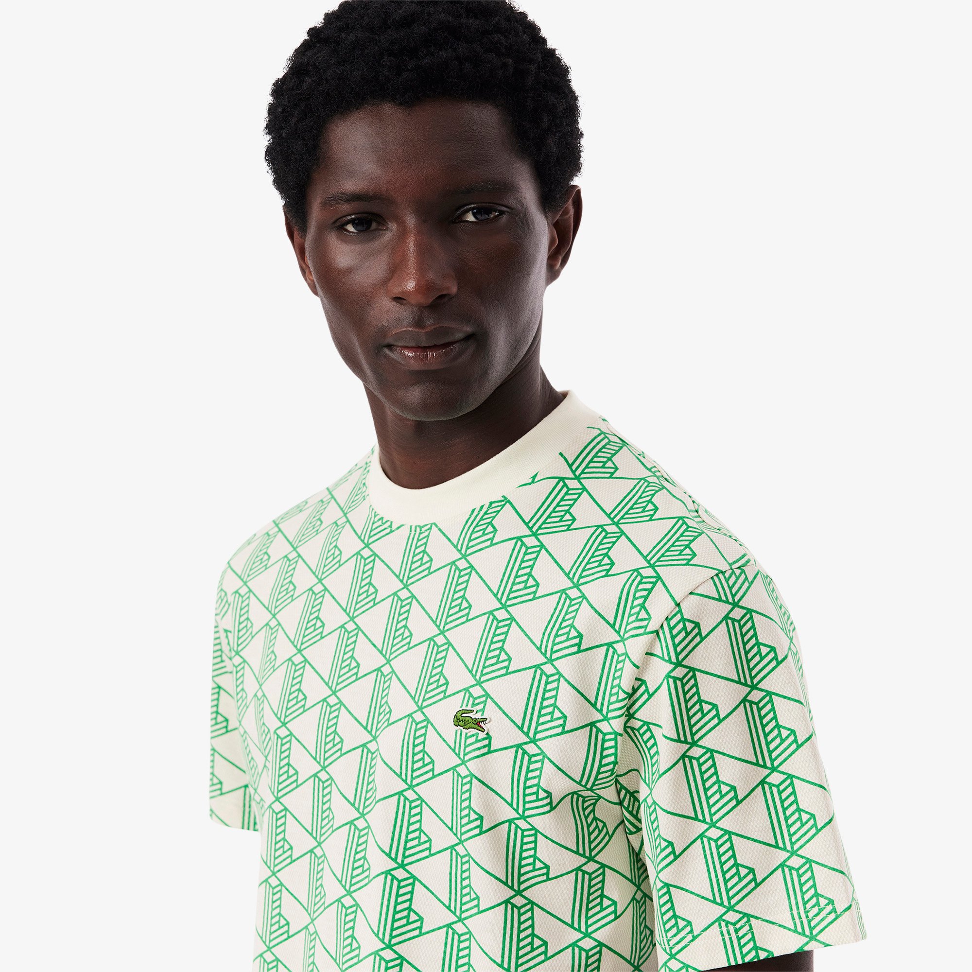 Áo Thun Lacoste Nam Chất Liệu Cotton Họa Tiết Monogram