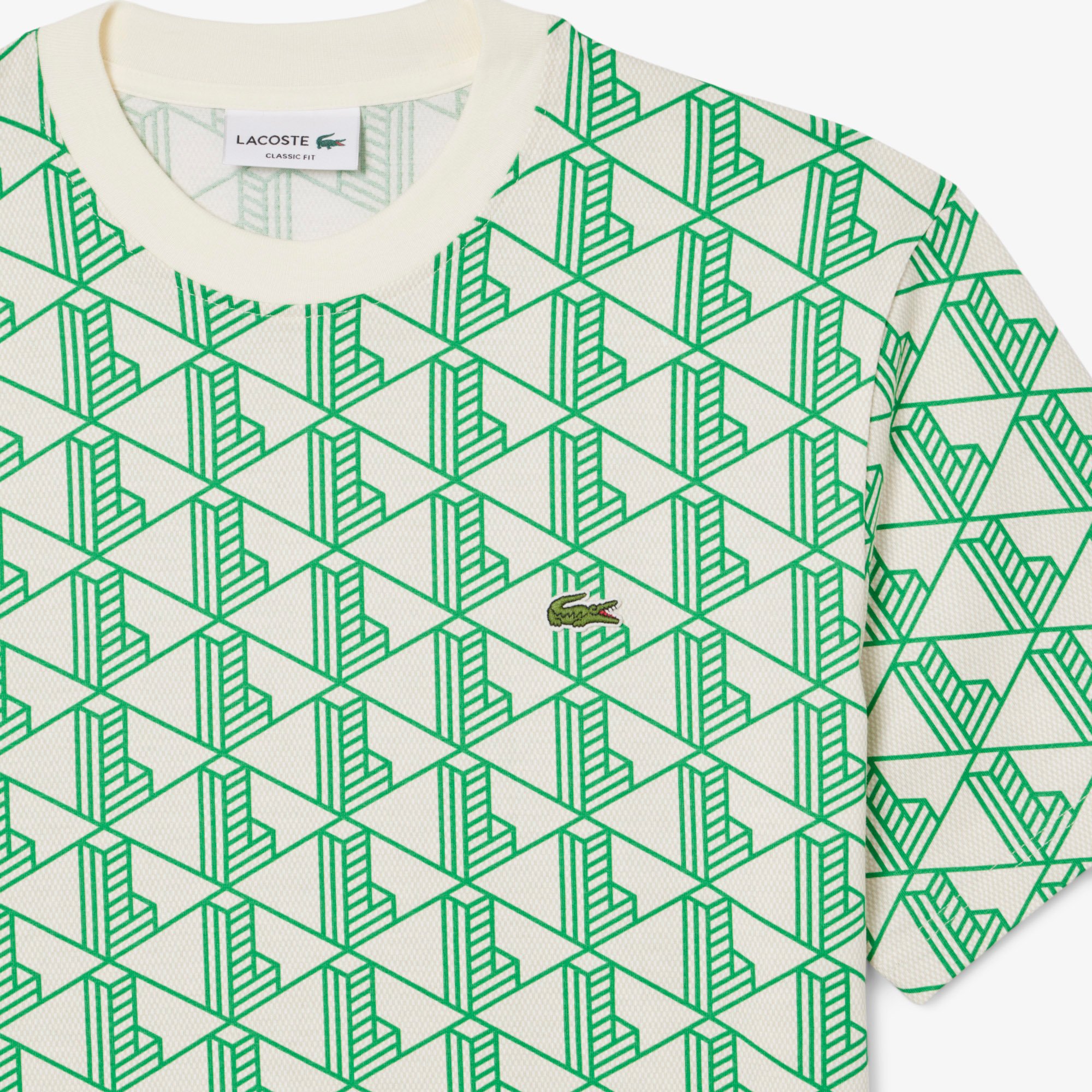 Áo Thun Lacoste Nam Chất Liệu Cotton Họa Tiết Monogram