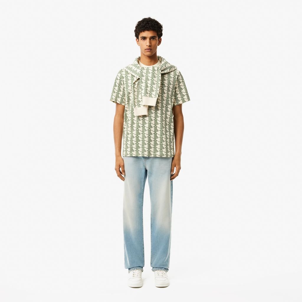 Áo Thun Lacoste Nam Chất Liệu Cotton Họa Tiết Monogram