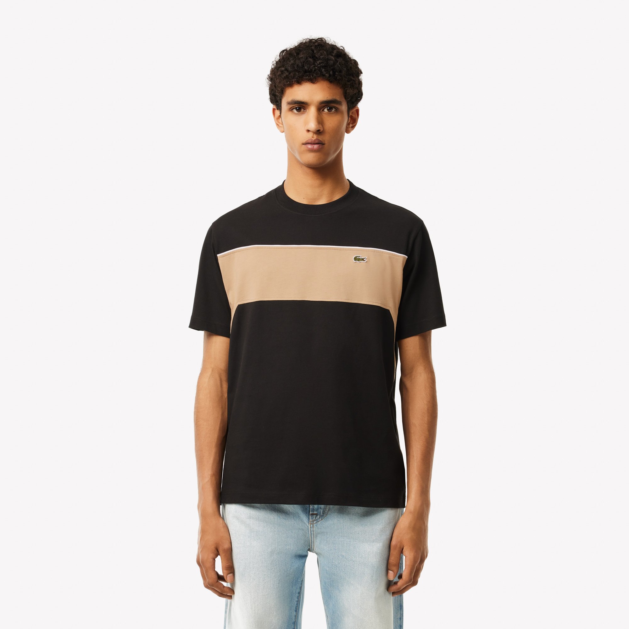 Áo Thun Lacoste Nam Chất Liệu Jersey Cotton Họa Tiết Color-Block