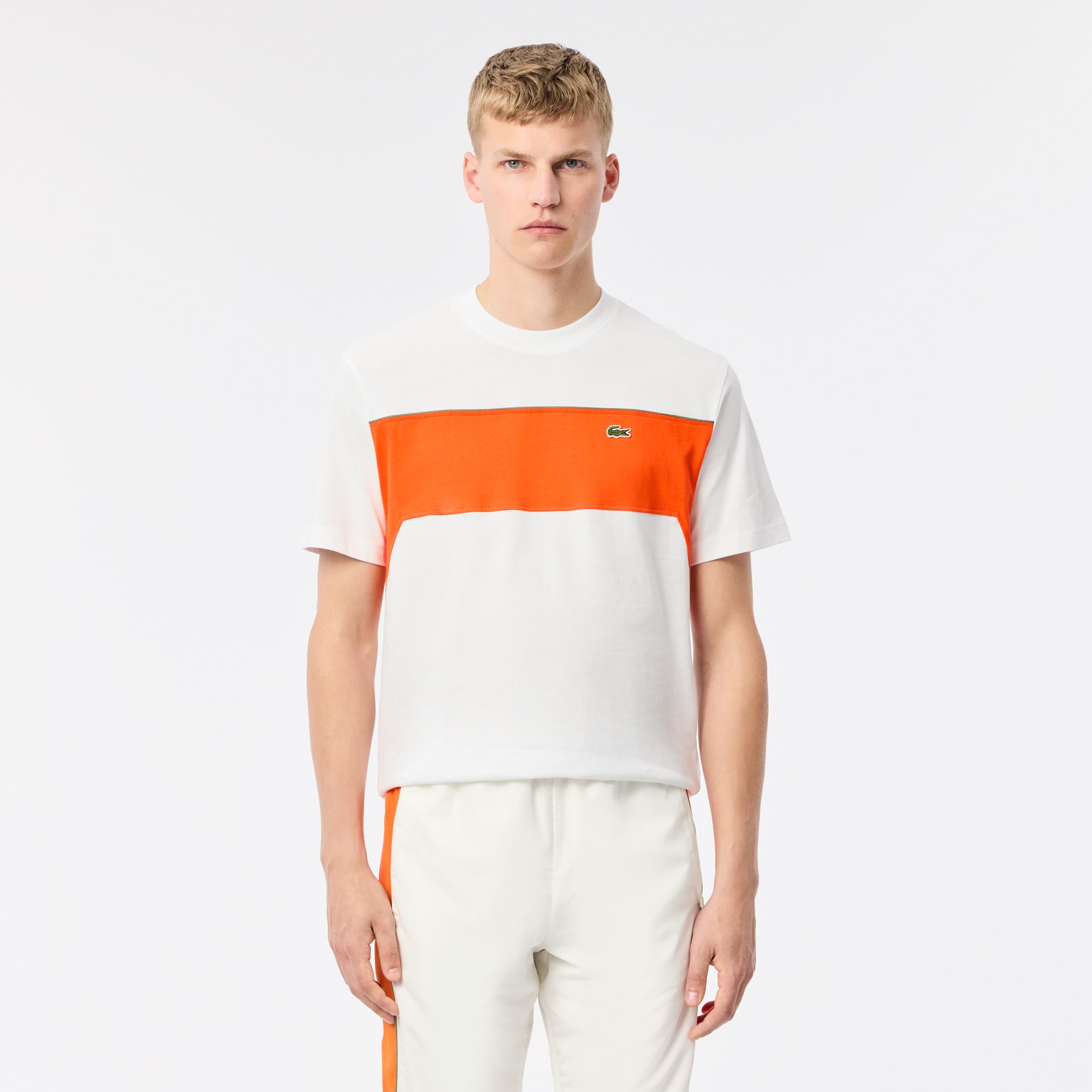 Áo Thun Lacoste Nam Chất Liệu Jersey Cotton Họa Tiết Color-Block