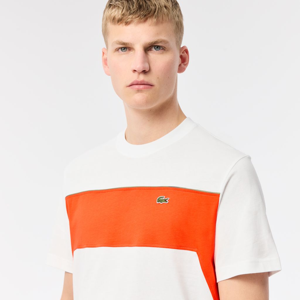 Áo Thun Lacoste Nam Chất Liệu Jersey Cotton Họa Tiết Color-Block