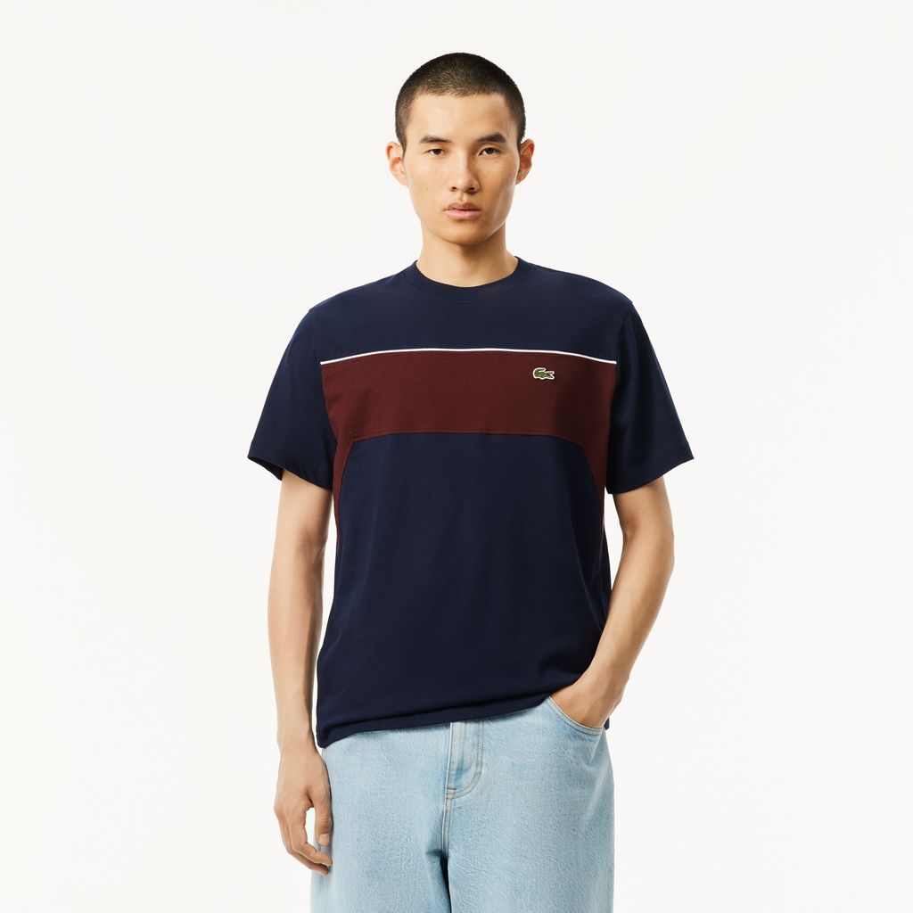 Áo Thun Lacoste Nam Chất Liệu Jersey Cotton Họa Tiết Color-Block
