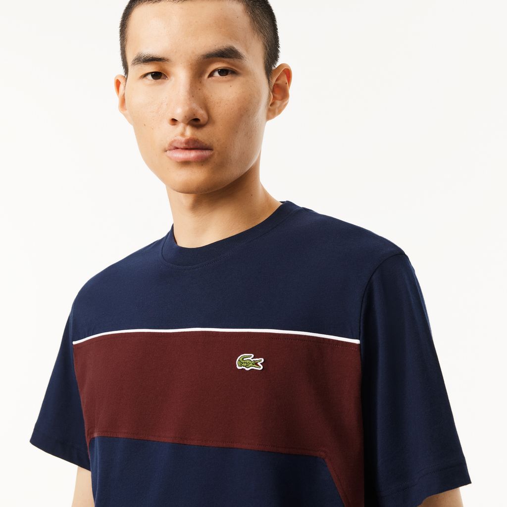 Áo Thun Lacoste Nam Chất Liệu Jersey Cotton Họa Tiết Color-Block