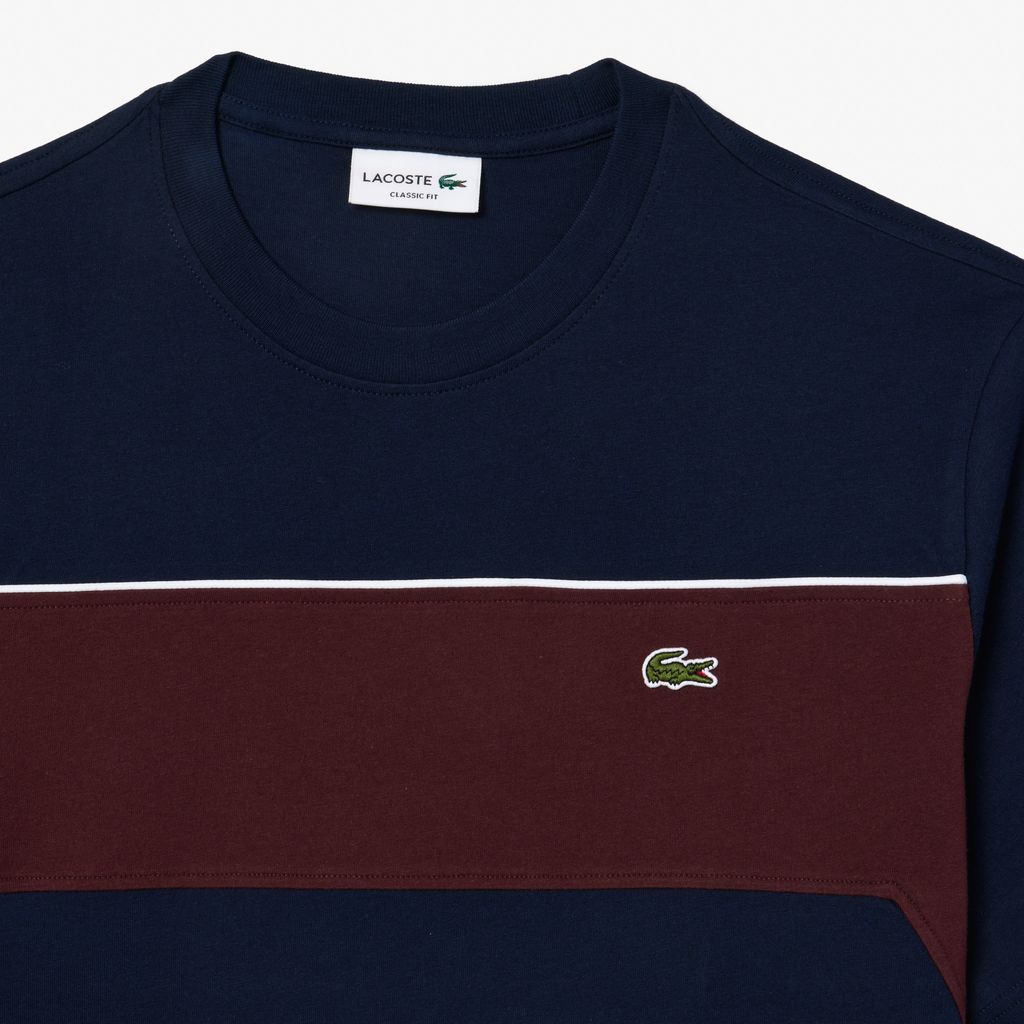Áo Thun Lacoste Nam Chất Liệu Jersey Cotton Họa Tiết Color-Block